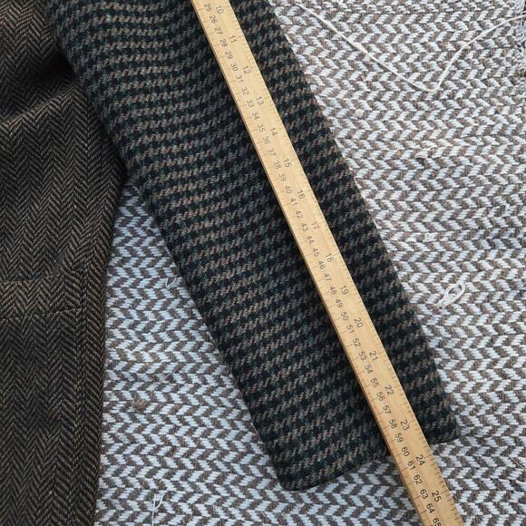 The Limited Vintage 90s Suede Wool Houndstooth Blazer M English Countryside Prep - Picture 11 of 11